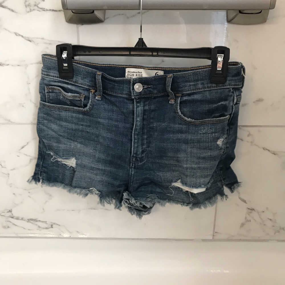 Abercrombie & Fitch denim high rise shorts